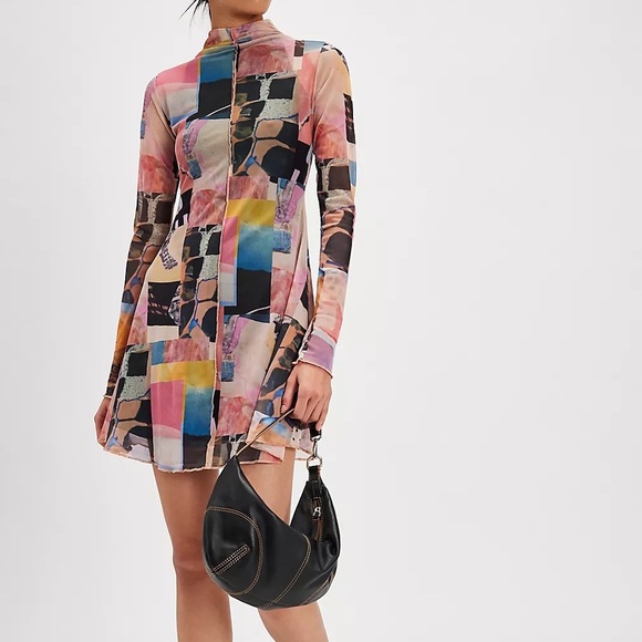 SAEMDI Dresses & Skirts - SAEMDI COLLAGE MESH MINI DRESS, BALLET CORE, SIZE M